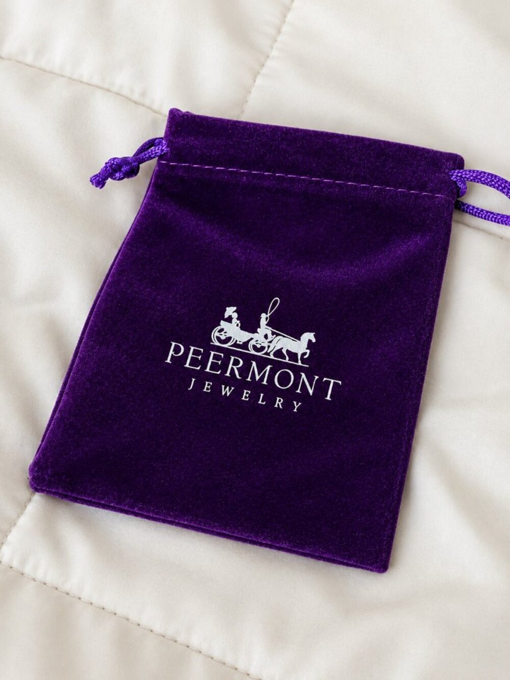 Peermont Jewelry Purple Velveteen Drawstring Dust Bag for Gift Giving Storage